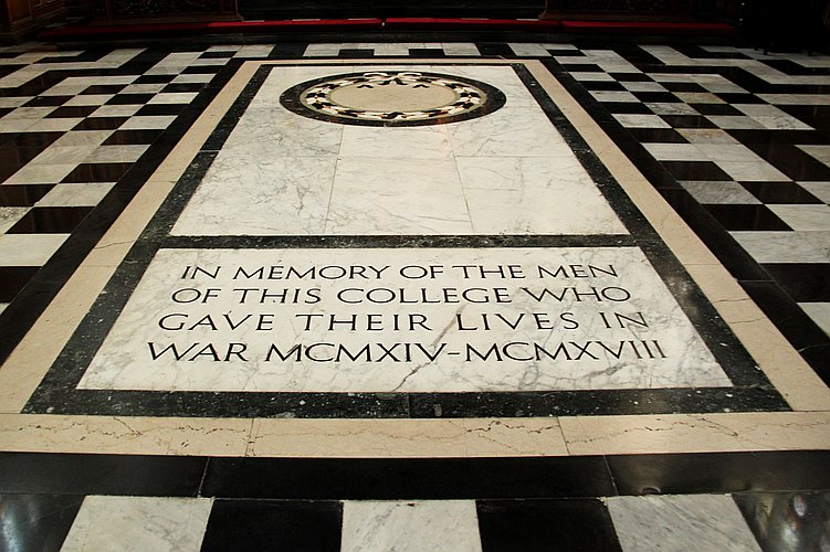 World War I memorial on the pavement